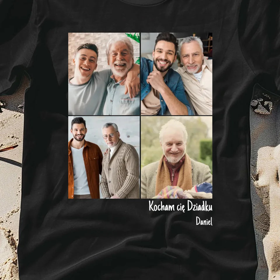 Kolaż dla dziadka - koszulka, wyjątkowy prezent dla dziadka