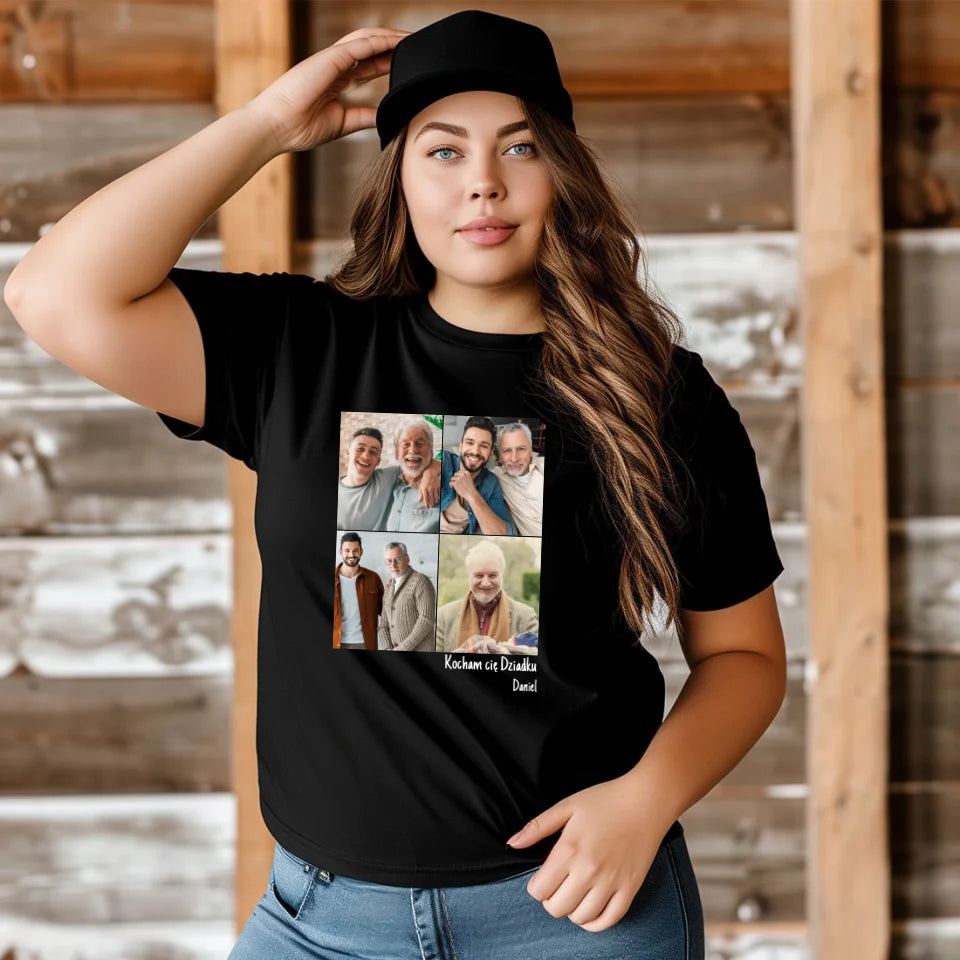 Kolaż dla dziadka - koszulka, wyjątkowy prezent dla dziadka