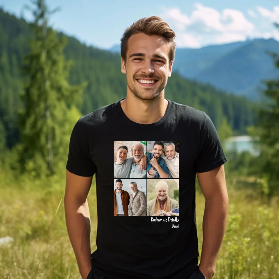 Kolaż dla dziadka - koszulka, wyjątkowy prezent dla dziadka