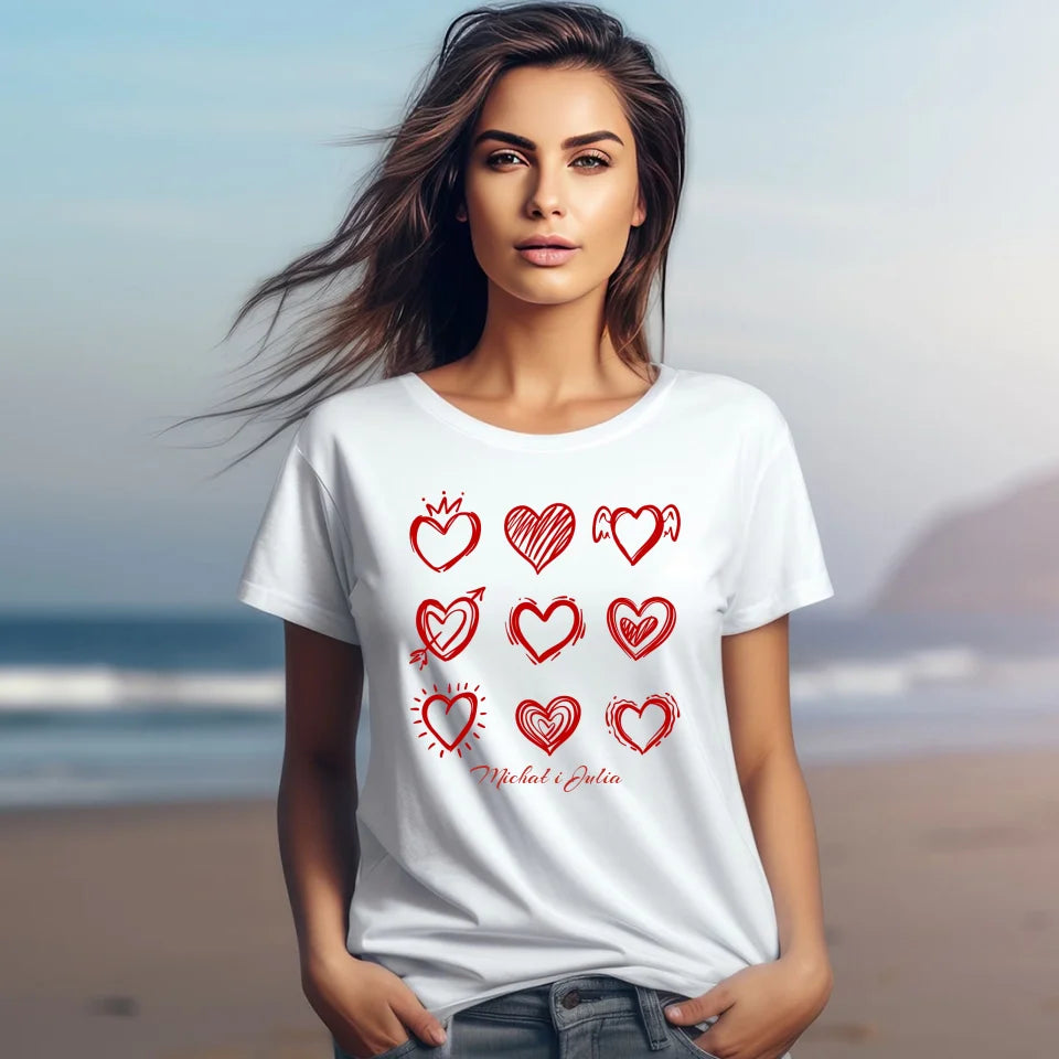 Serca pary - koszulka, wyjątkowy prezent dla pary