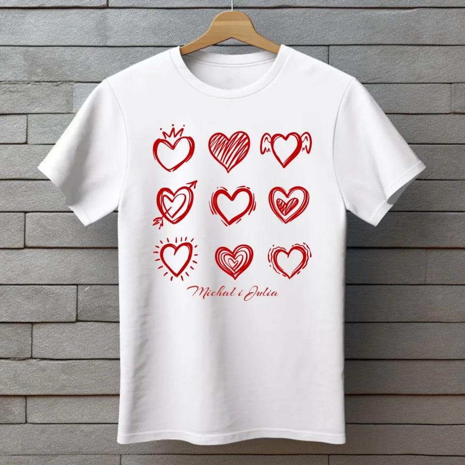 Serca pary - koszulka, wyjątkowy prezent dla pary