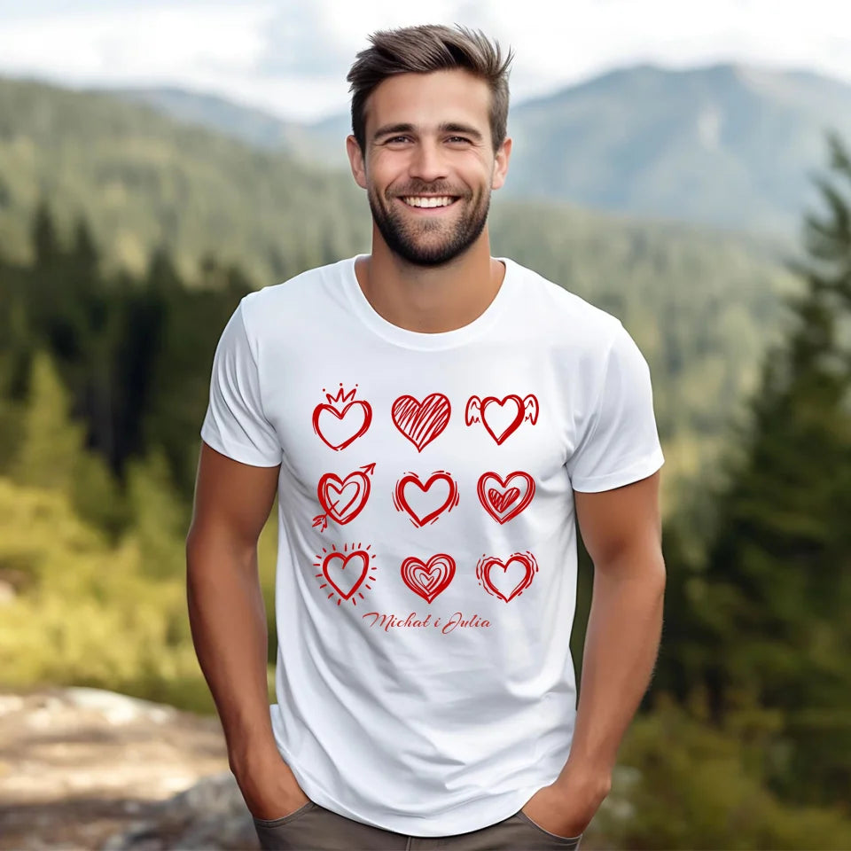 Serca pary - koszulka, wyjątkowy prezent dla pary