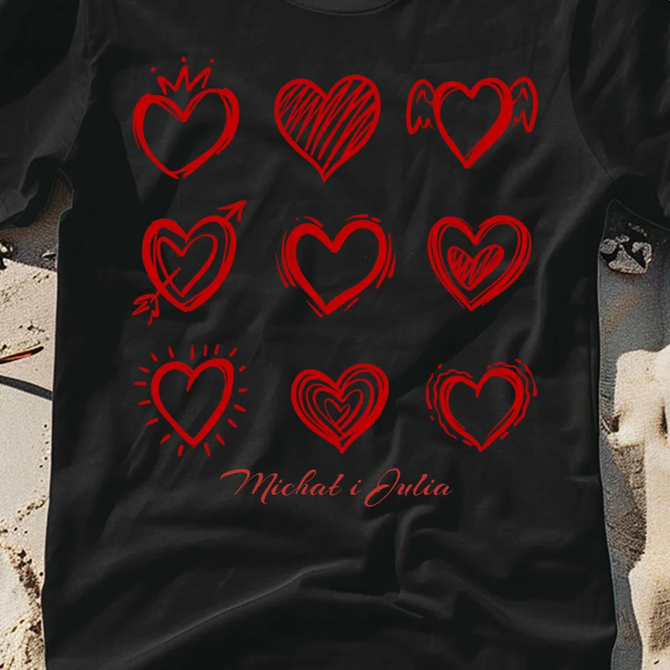 Serca pary - koszulka, wyjątkowy prezent dla pary