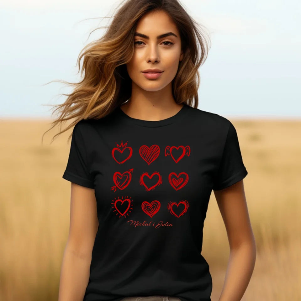 Serca pary - koszulka, wyjątkowy prezent dla pary