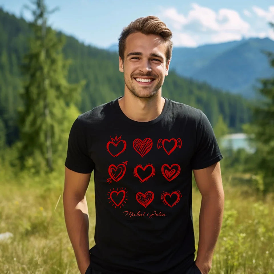Serca pary - koszulka, wyjątkowy prezent dla pary
