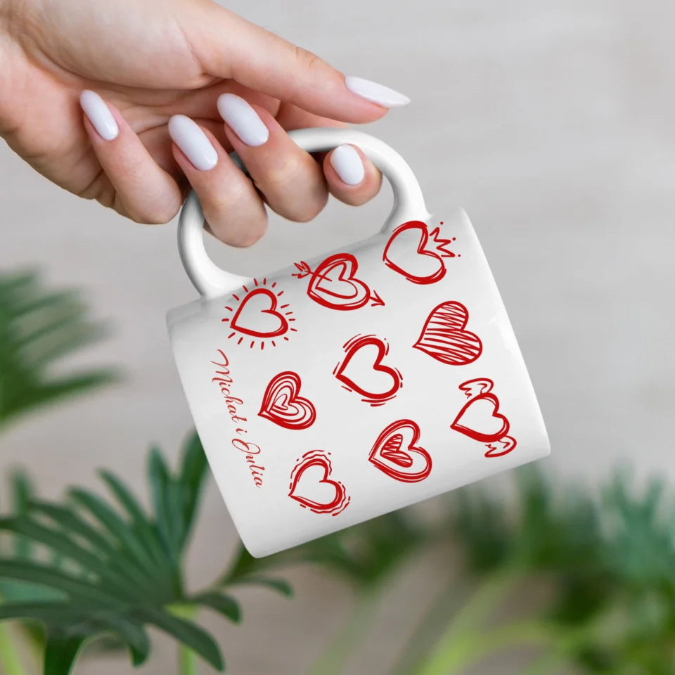 Serca pary - Kubek, wyjątkowy prezent dla pary