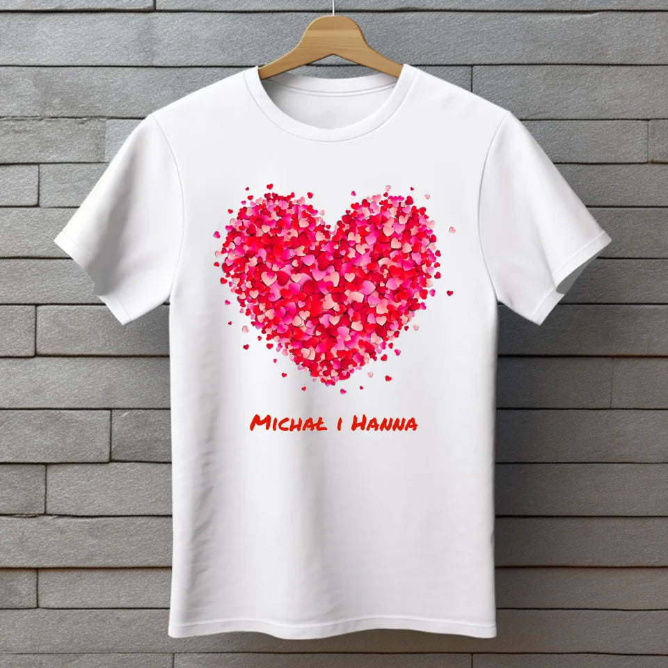 Serce miłości - koszulka, wyjątkowy prezent dla pary