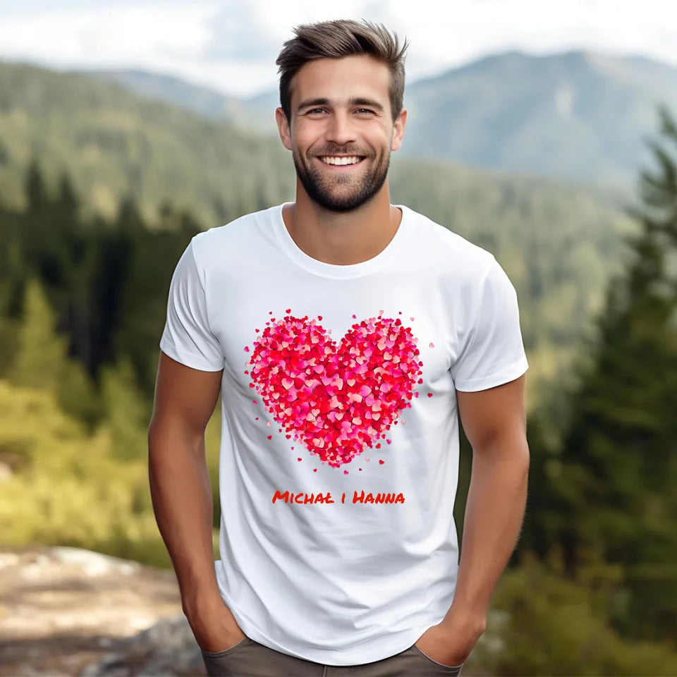 Serce miłości - koszulka, wyjątkowy prezent dla pary