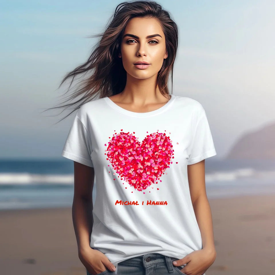 Serce miłości - koszulka, wyjątkowy prezent dla pary