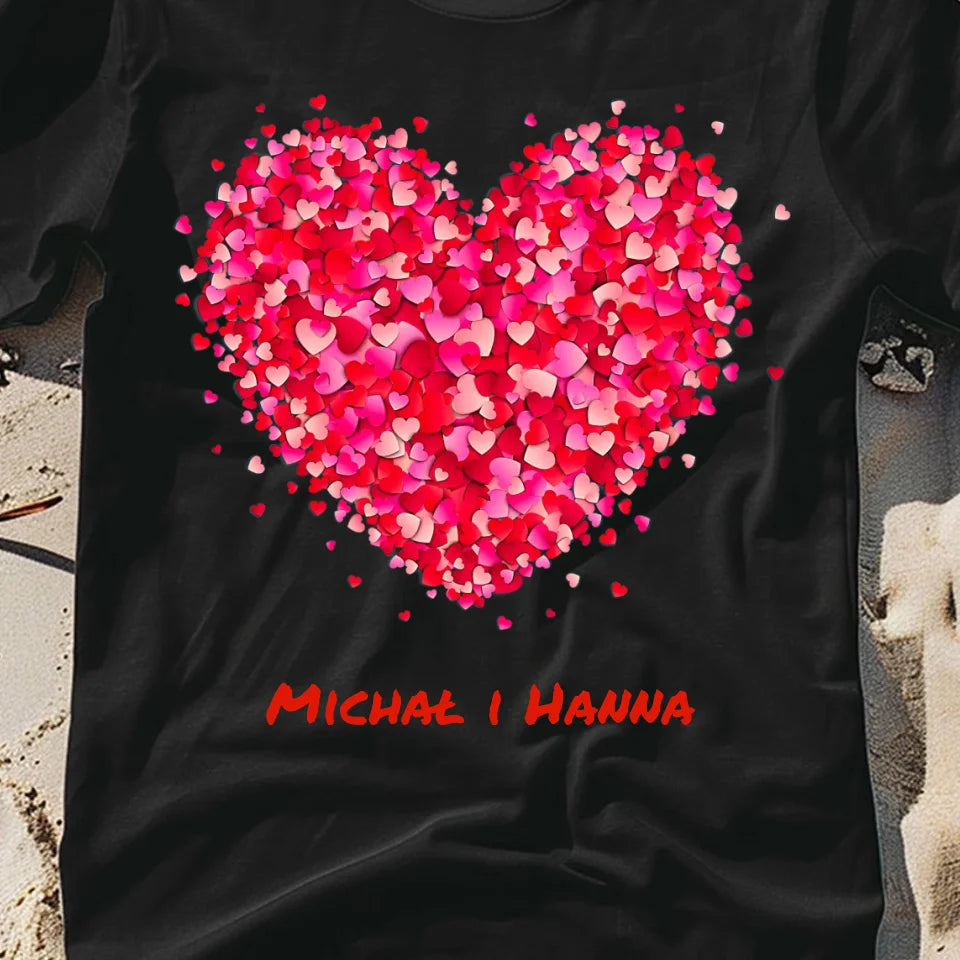 Serce miłości - koszulka, wyjątkowy prezent dla pary