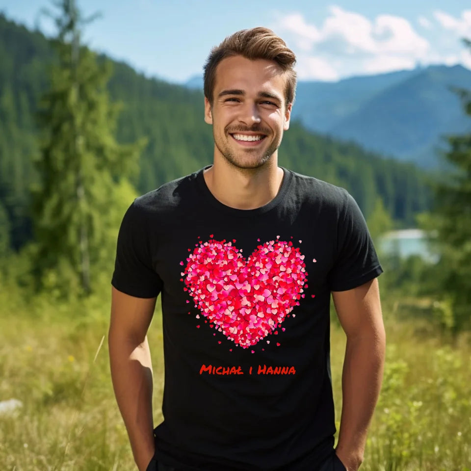Serce miłości - koszulka, wyjątkowy prezent dla pary