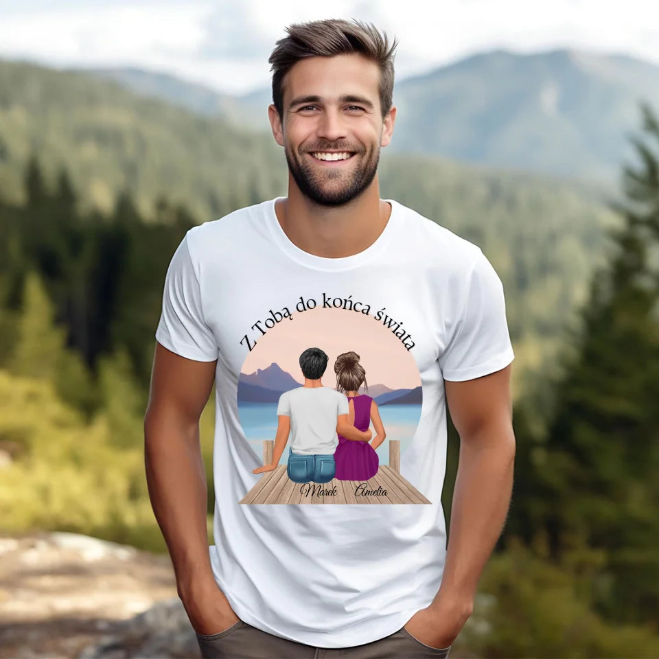 Z Tobą do końca świata - koszulka, wyjątkowy prezent dla pary