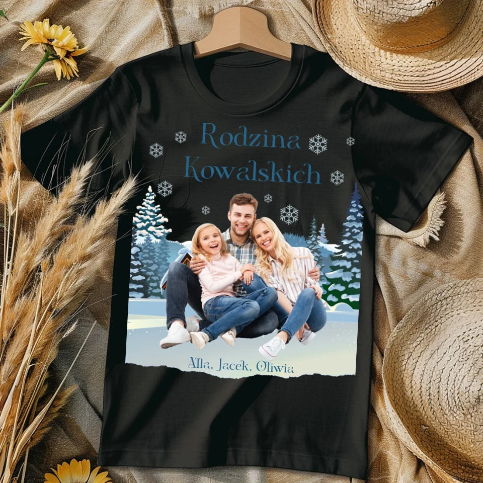 Rodzinne zdjęcie świąteczne - koszulka, wyjątkowy prezent na Boże Narodzenie dla rodziny