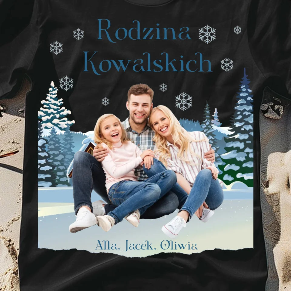 Rodzinne zdjęcie świąteczne - koszulka, wyjątkowy prezent na Boże Narodzenie dla rodziny