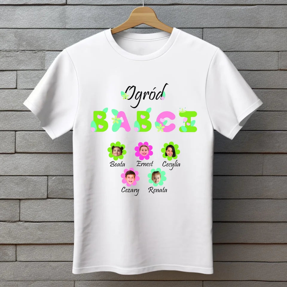 Ogród babci (kwiaty)- koszulka, wyjątkowy prezent dla babci