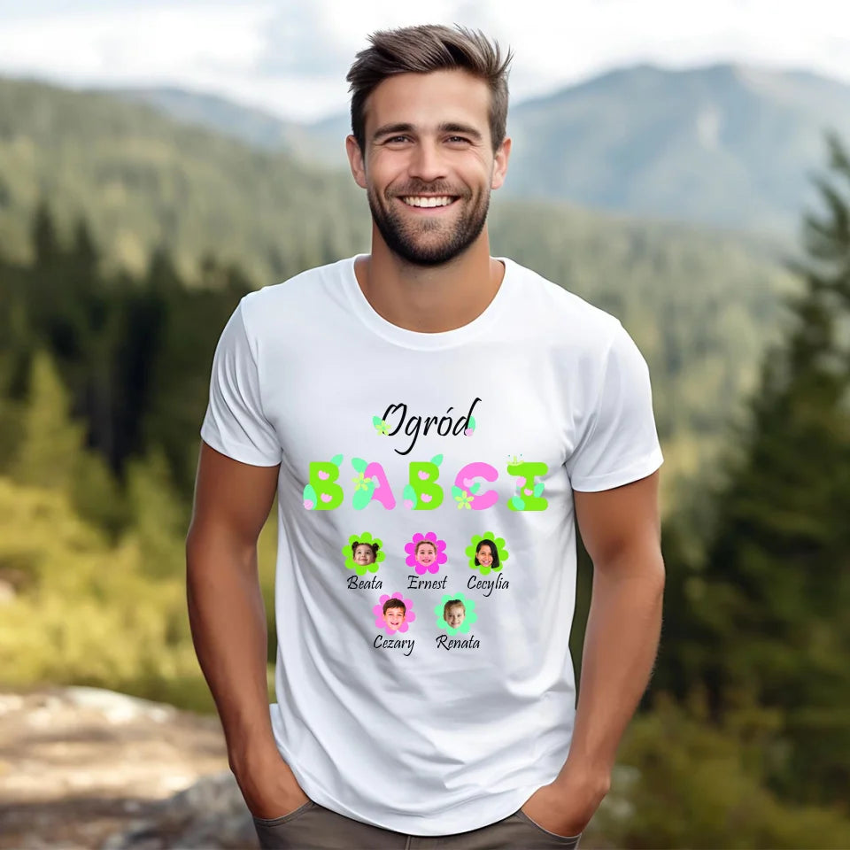 Ogród babci (kwiaty)- koszulka, wyjątkowy prezent dla babci