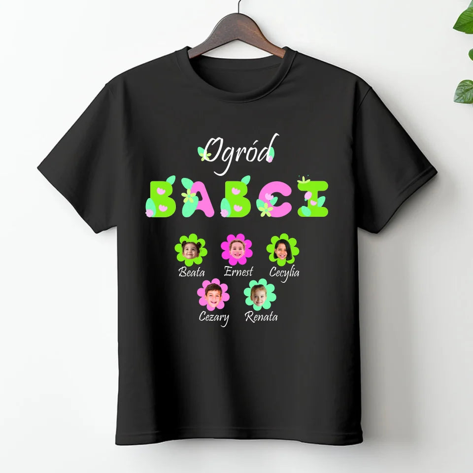 Ogród babci (kwiaty)- koszulka, wyjątkowy prezent dla babci
