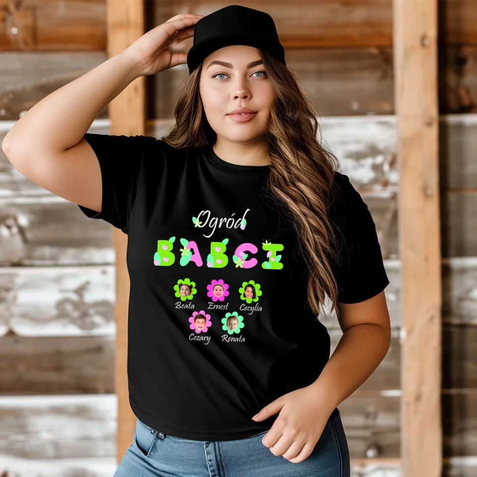 Ogród babci (kwiaty)- koszulka, wyjątkowy prezent dla babci