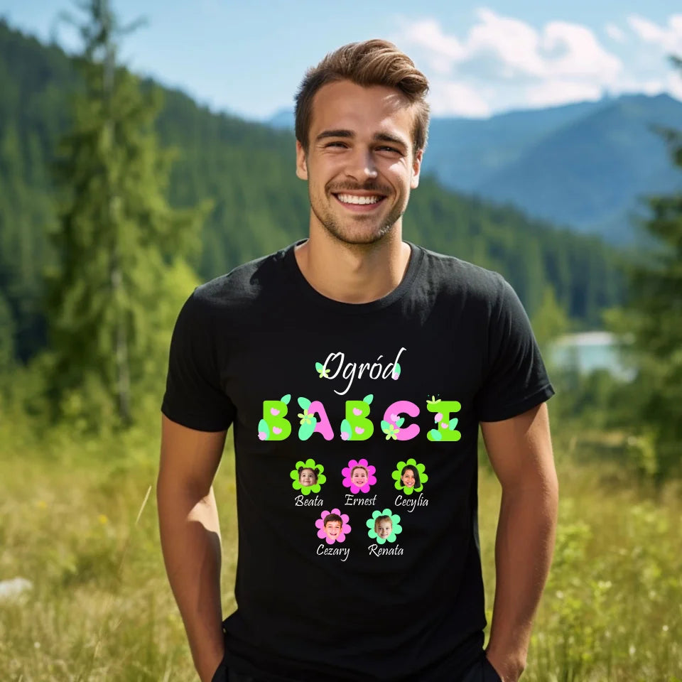 Ogród babci (kwiaty)- koszulka, wyjątkowy prezent dla babci