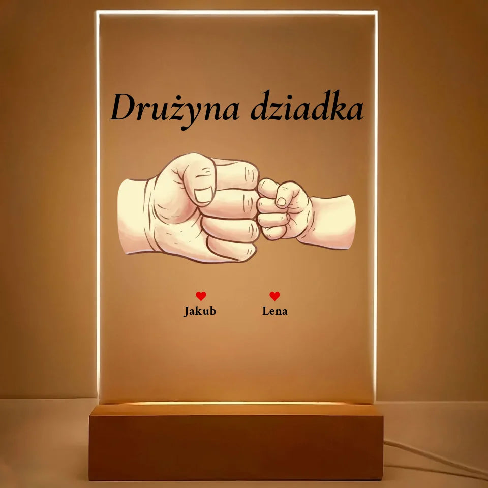 Drużyna dziadka #2 - druk na szkle akrylowym, spersonalizowany prezent dla dziadka