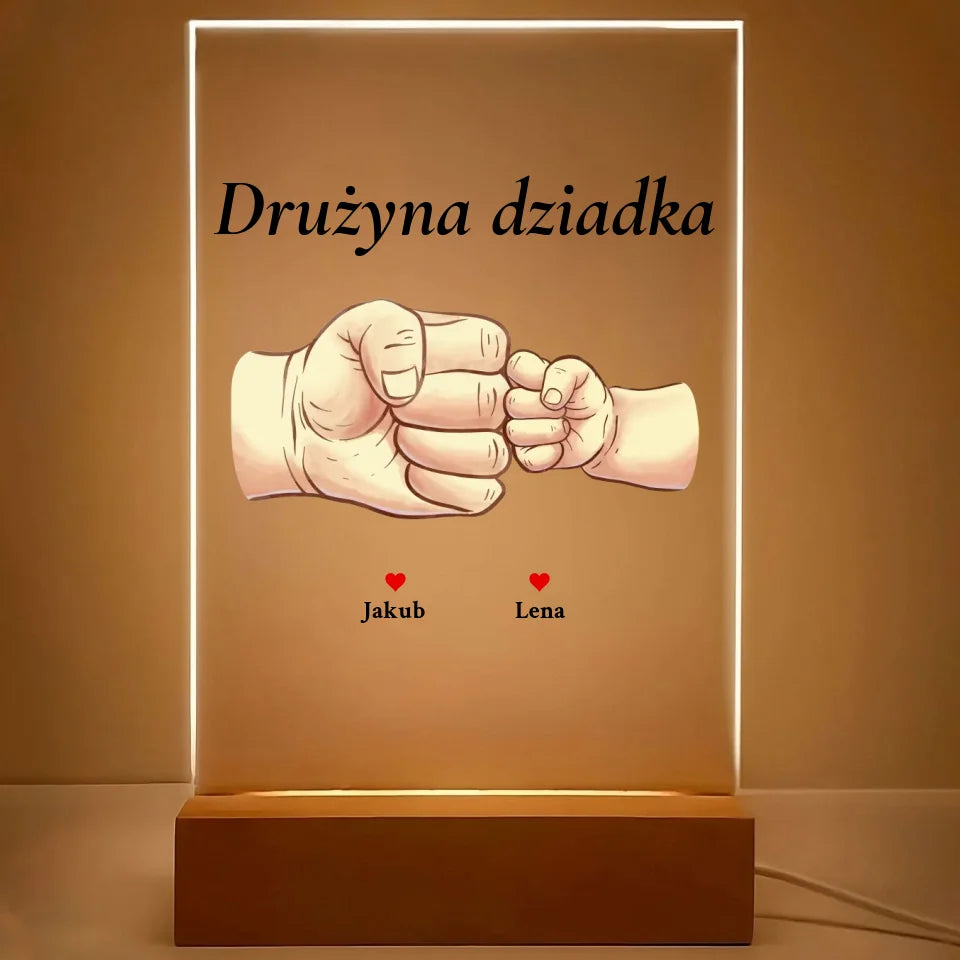 Drużyna dziadka #2 - druk na szkle akrylowym, spersonalizowany prezent dla dziadka