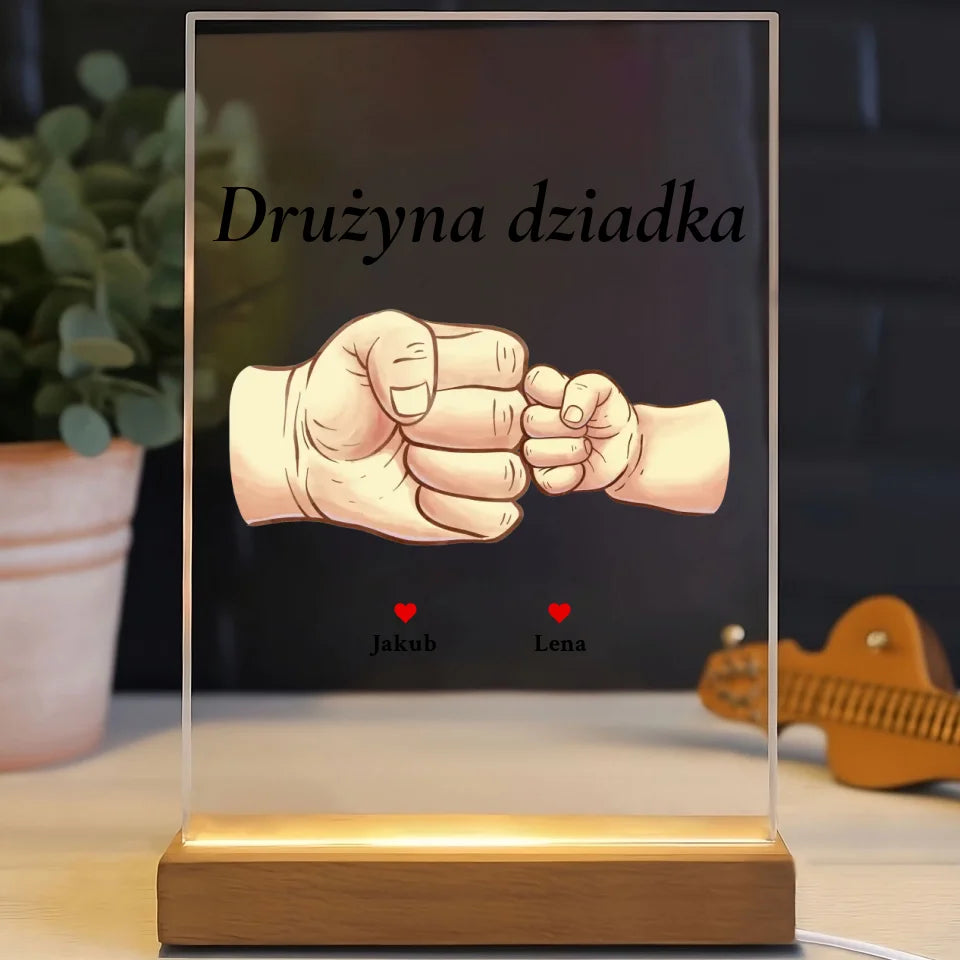 Drużyna dziadka #2 - druk na szkle akrylowym, spersonalizowany prezent dla dziadka