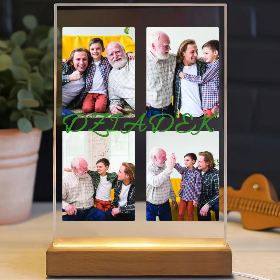 Dziadek - druk na szkle akrylowym, spersonalizowany prezent dla dziadka