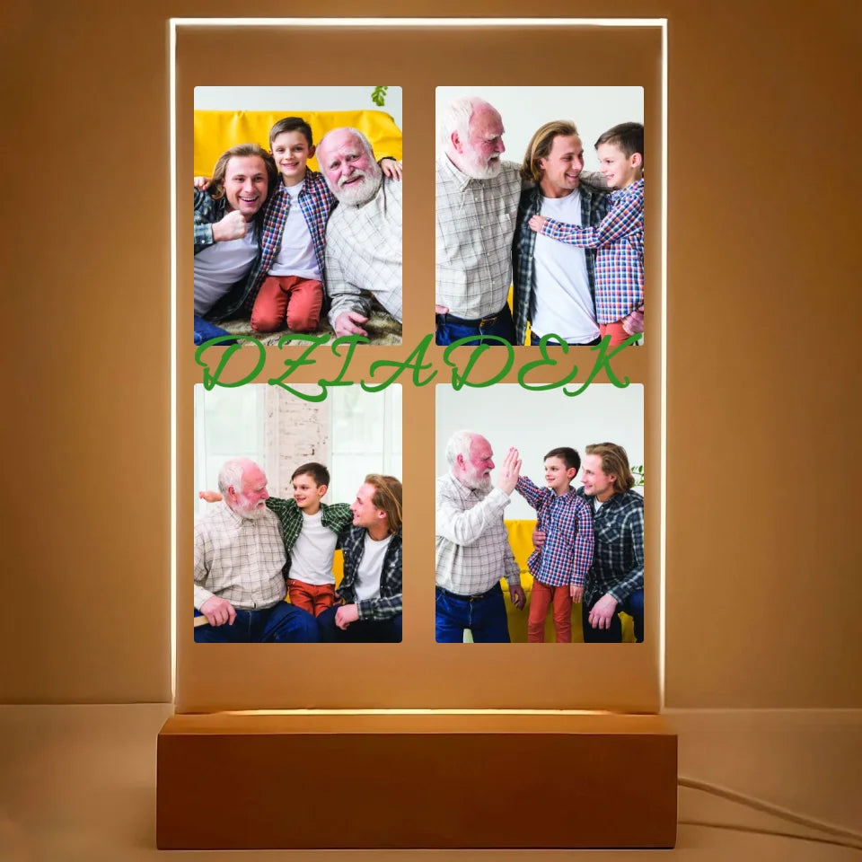 Dziadek - druk na szkle akrylowym, spersonalizowany prezent dla dziadka