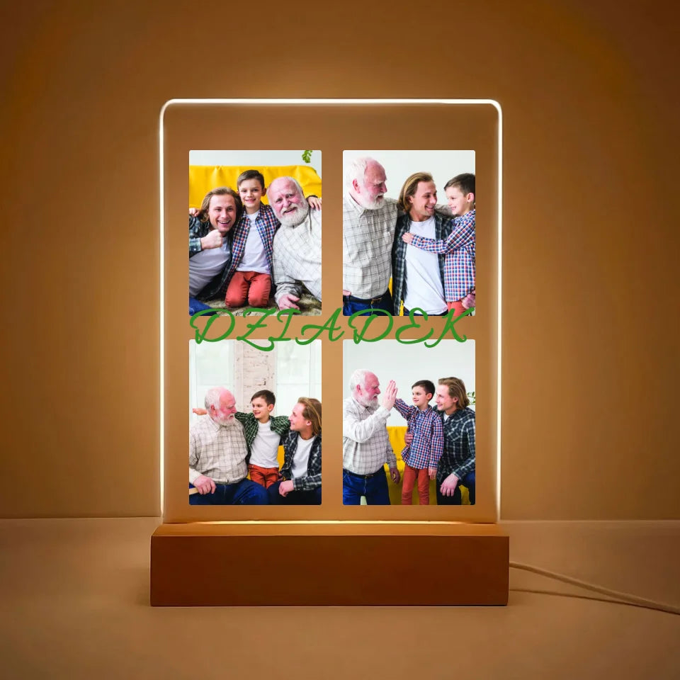 Dziadek - druk na szkle akrylowym, spersonalizowany prezent dla dziadka