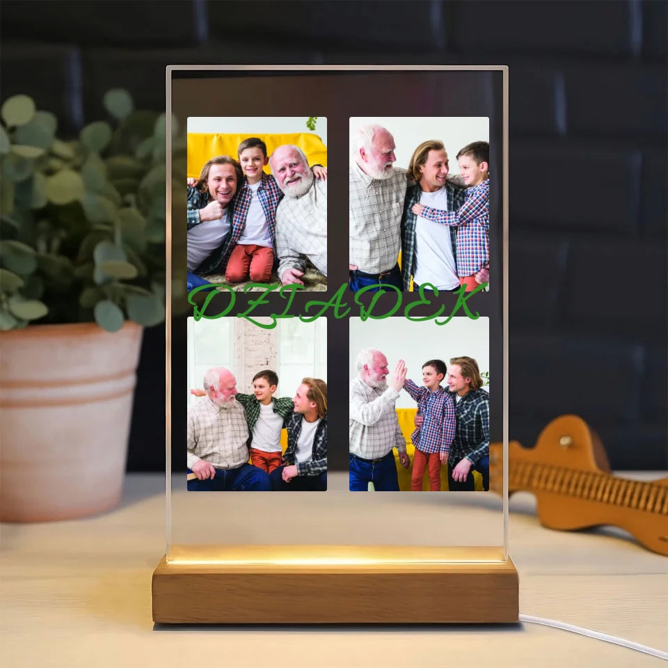 Dziadek - druk na szkle akrylowym, spersonalizowany prezent dla dziadka