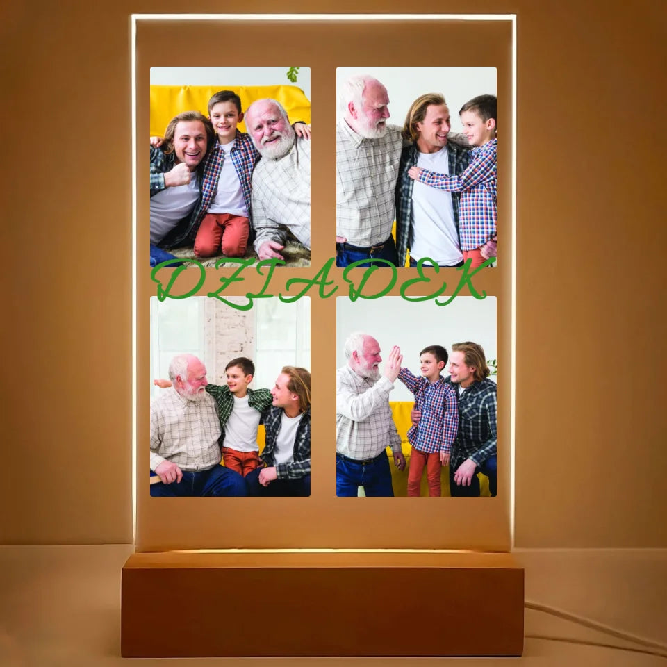 Dziadek - druk na szkle akrylowym, spersonalizowany prezent dla dziadka