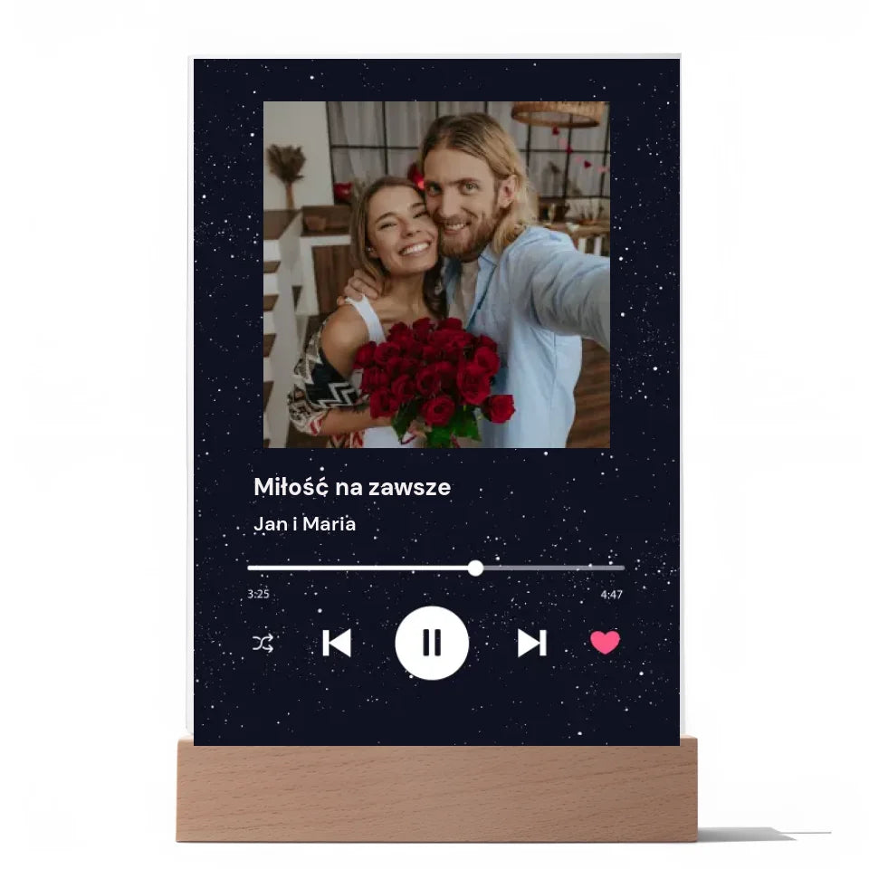 Miłość na zawsze - Druk na szkle, spersonalizowany prezent dla pary
