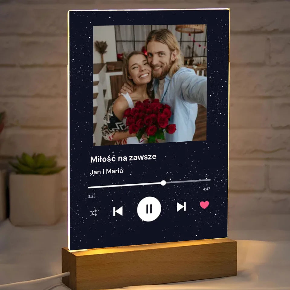 Miłość na zawsze - Druk na szkle, spersonalizowany prezent dla pary