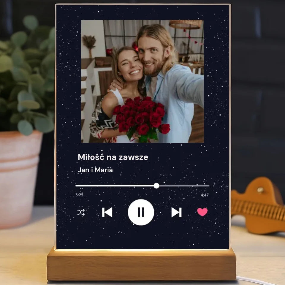 Miłość na zawsze - Druk na szkle, spersonalizowany prezent dla pary