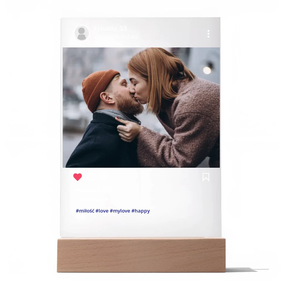 Moje szczęście - Druk na szkle, spersonalizowany prezent dla pary