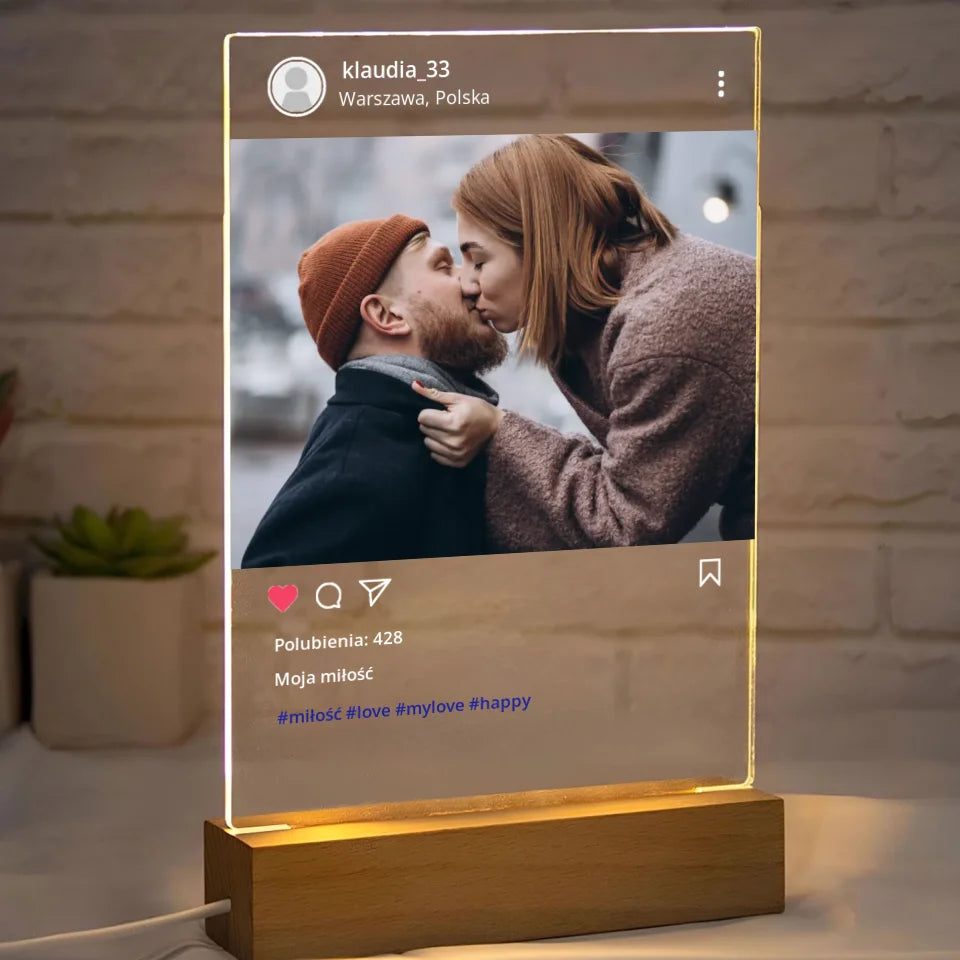 Moje szczęście - Druk na szkle, spersonalizowany prezent dla pary