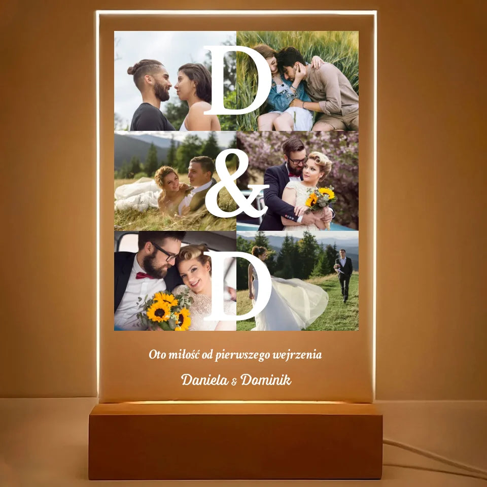 Miłość od pierwszego wejrzenia - Druk na szkle, spersonalizowany prezent dla pary