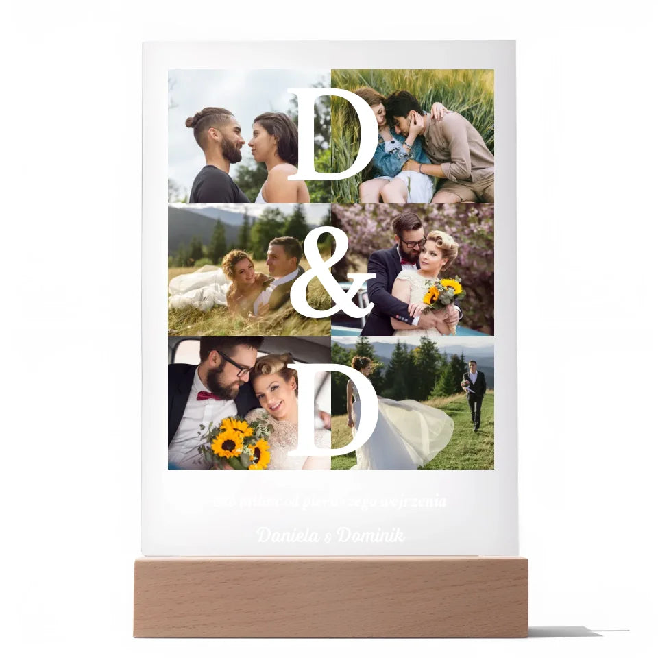 Miłość od pierwszego wejrzenia - Druk na szkle, spersonalizowany prezent dla pary