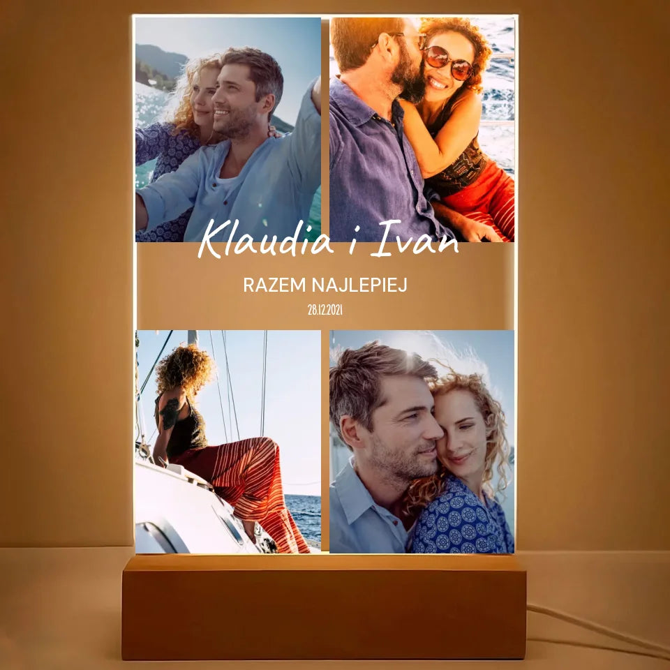 Razem nam najlepiej - Druk na szkle, spersonalizowany prezent dla pary