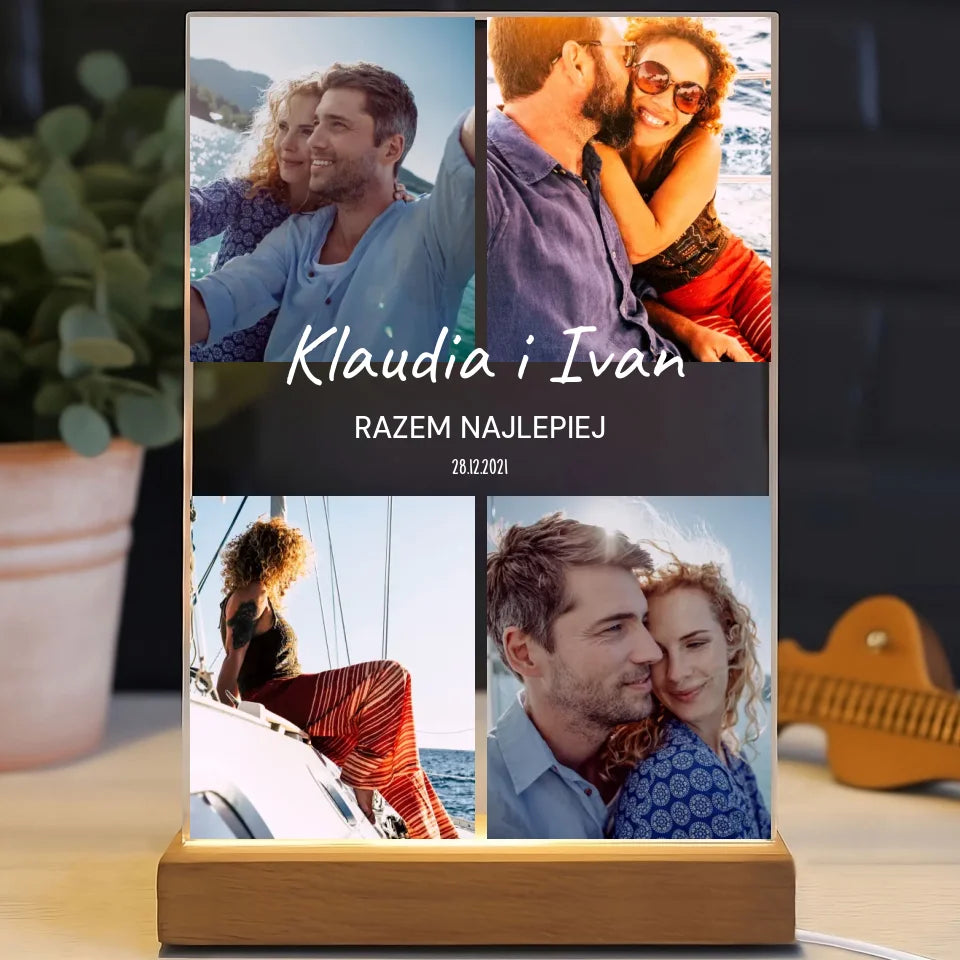 Razem nam najlepiej - Druk na szkle, spersonalizowany prezent dla pary