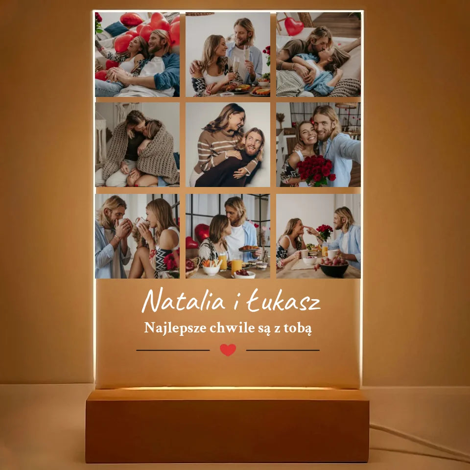 Najlepsze chwile razem - Druk na szkle, spersonalizowany prezent dla pary