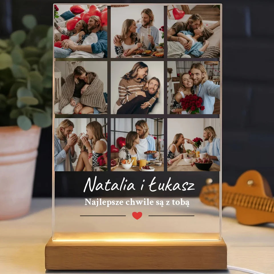 Najlepsze chwile razem - Druk na szkle, spersonalizowany prezent dla pary