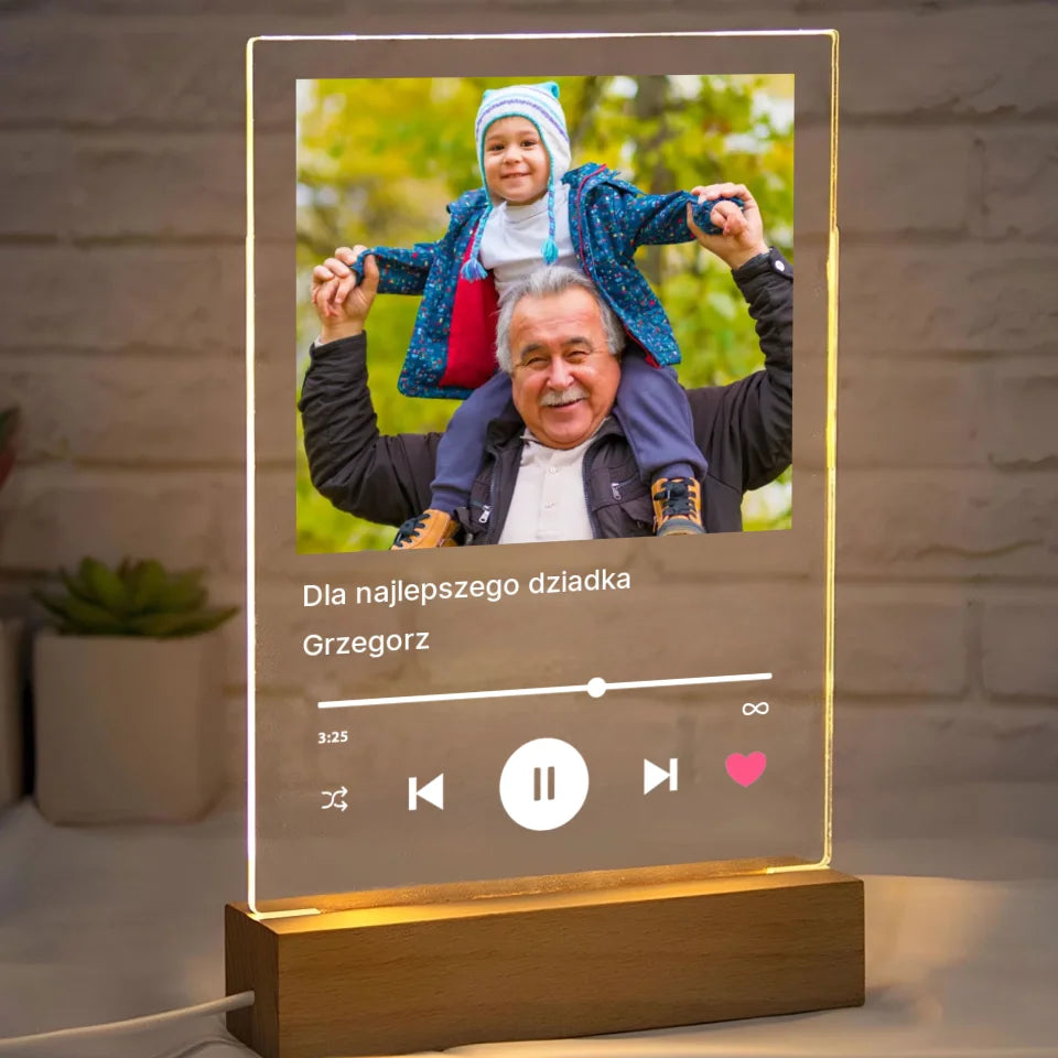 Dla najlepszego dziadka - Druk na szkle, spersonalizowany prezent dla dziadka