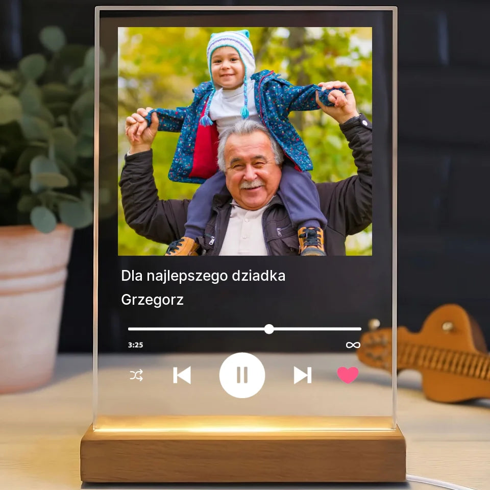 Dla najlepszego dziadka - Druk na szkle, spersonalizowany prezent dla dziadka