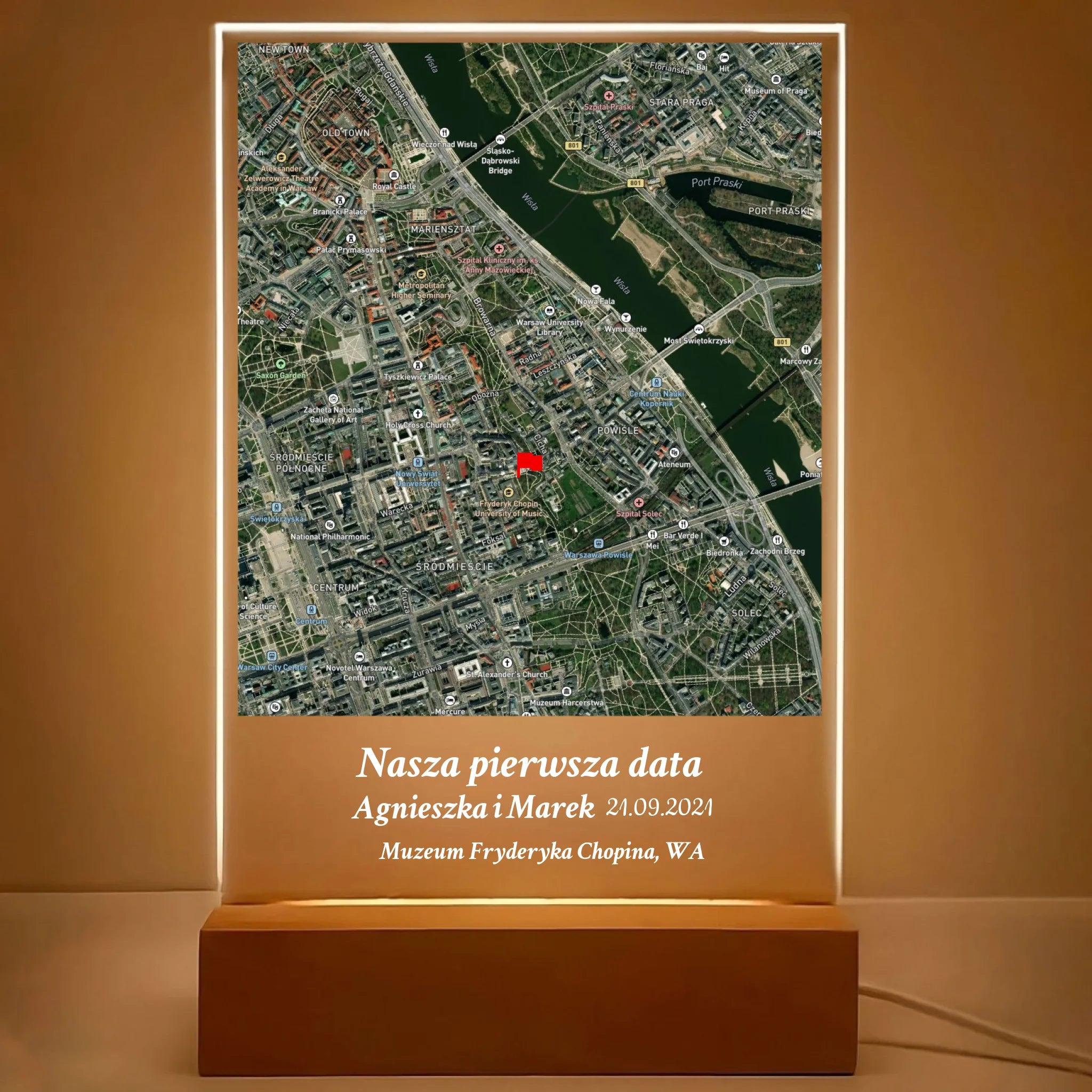 Nasza pierwsza randka (Prostokąt) - Druk na szkle dla pary