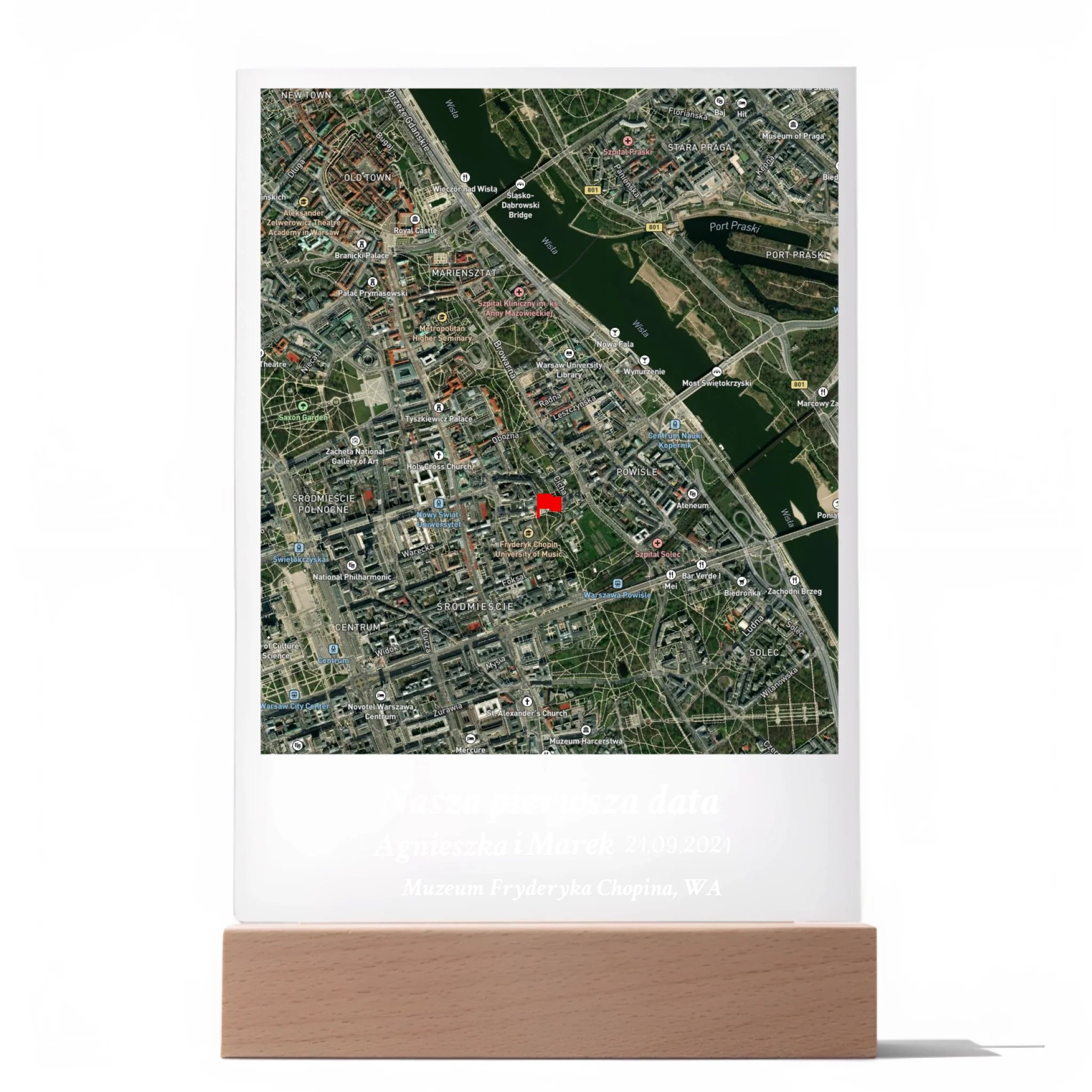 Nasza pierwsza randka (Prostokąt) - Druk na szkle dla pary