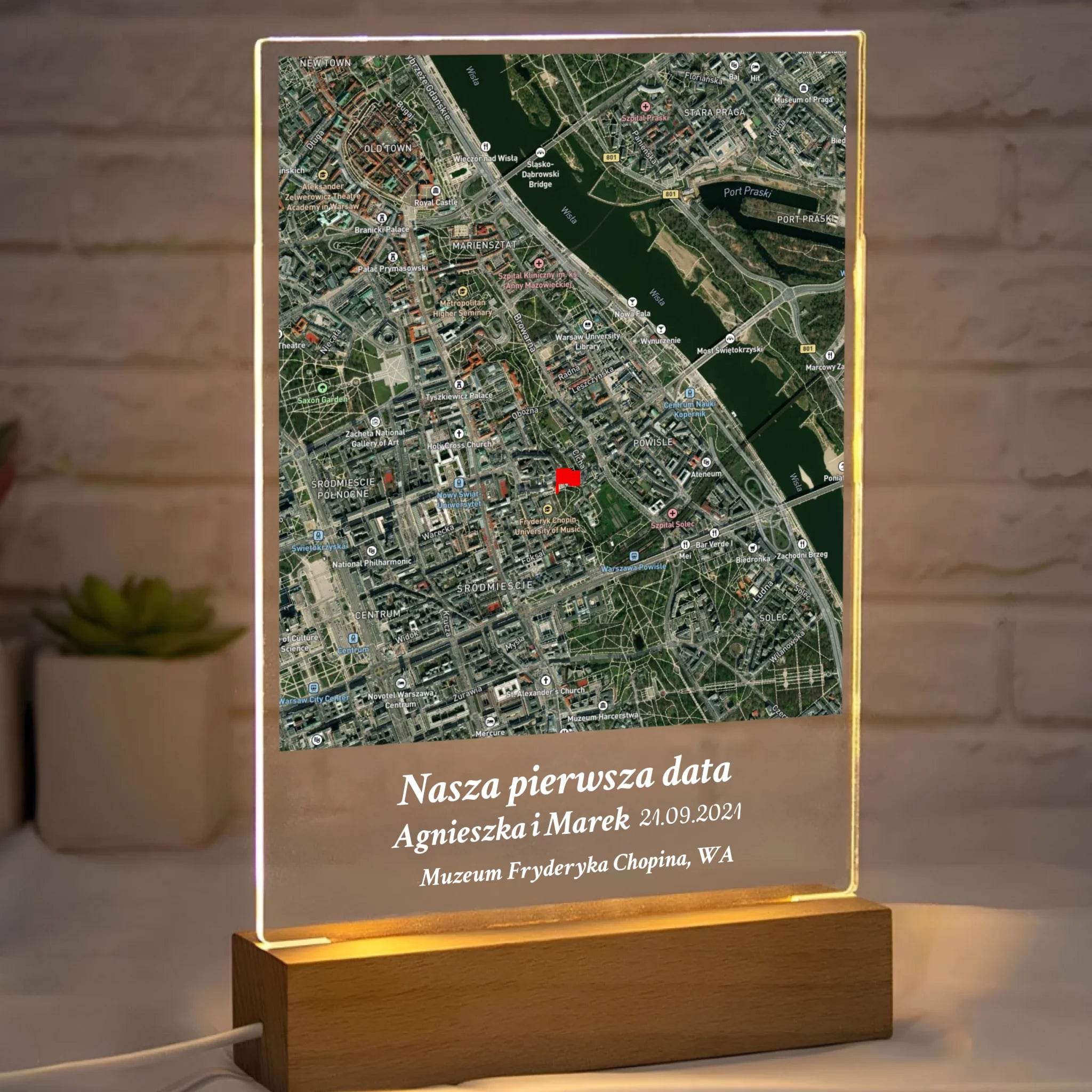 Nasza pierwsza randka (Prostokąt) - Druk na szkle dla pary