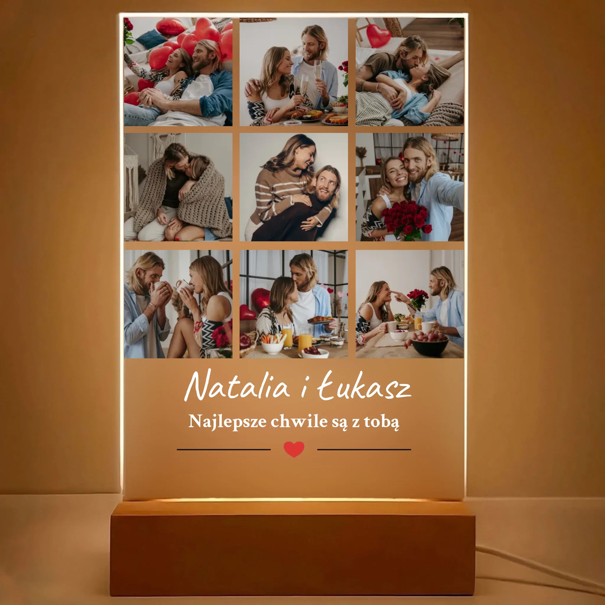 Najlepsze chwile razem - Druk na szkle, spersonalizowany prezent dla pary