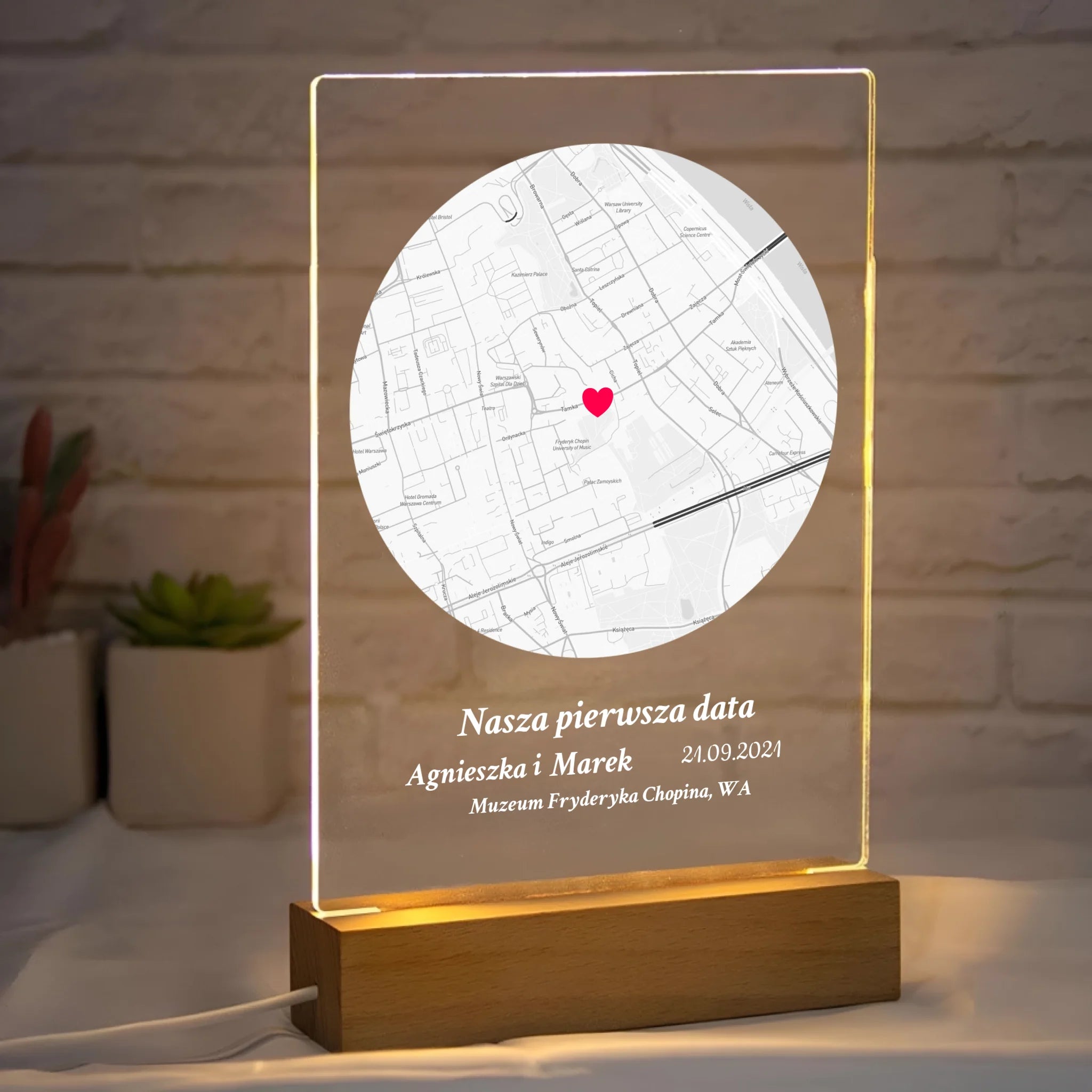 Nasza pierwsza randka (koło) - Druk na szkle dla pary