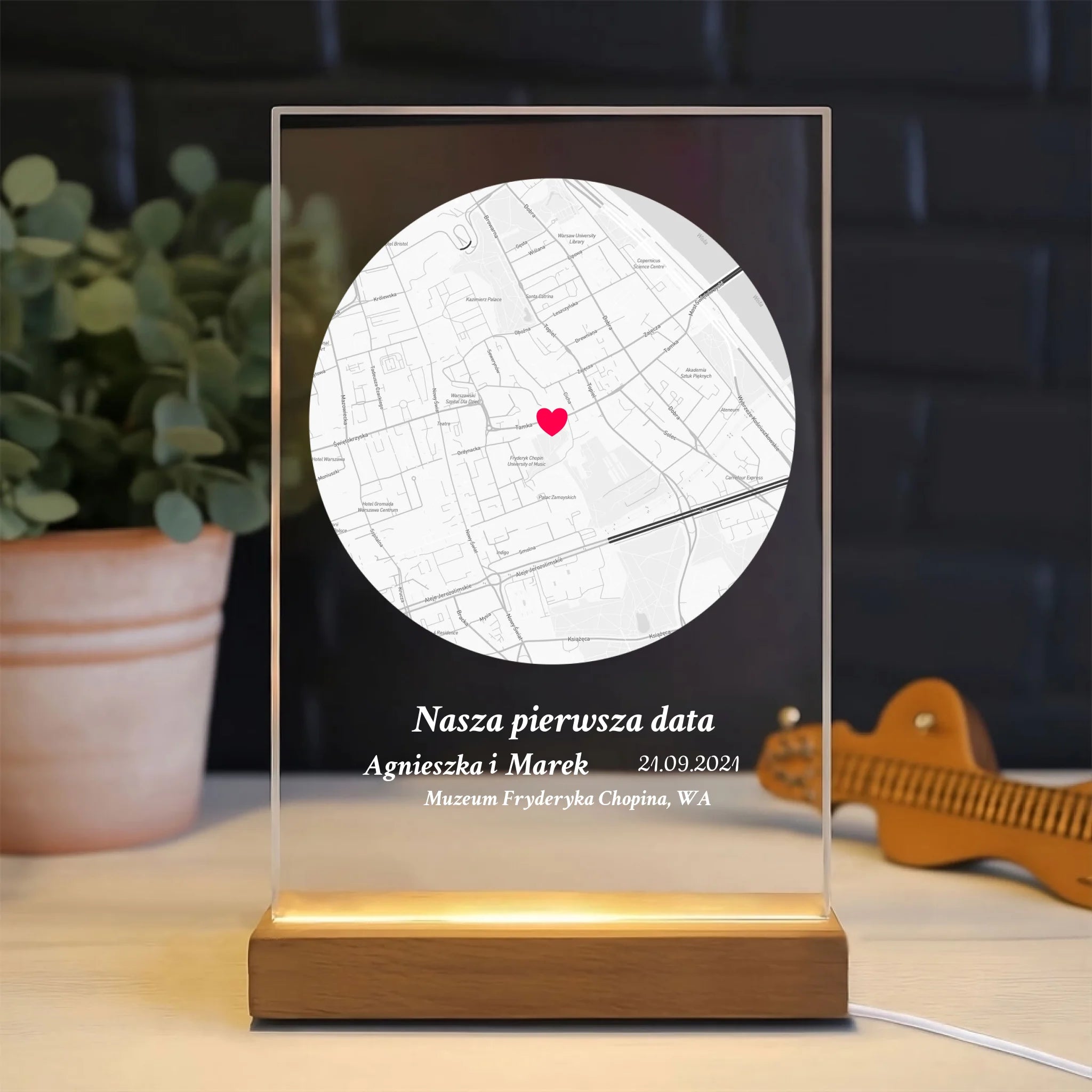 Nasza pierwsza randka (koło) - Druk na szkle dla pary